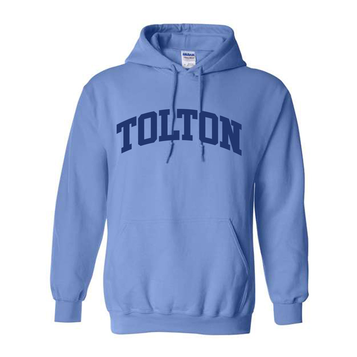 Tolton Crewneck and Hoodie With Navy Imprint